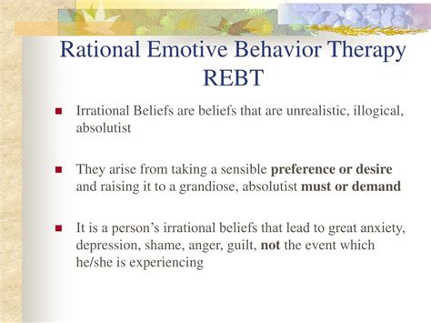 PPT Rational Emotive Behavior Therapy REBT PowerPoint Presentation