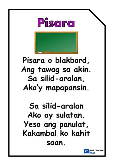 Filipino Reading Passages About School Fun Teacher Files