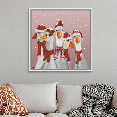 The Holiday Aisle Christmas Gaggle Of Geese Painting Print On Canvas