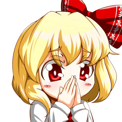 Safebooru Blonde Hair Blush Stickers Covering Covering Face Covering Mouth Face Roco