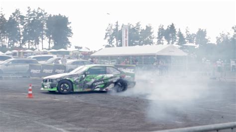 Drifting car, professional driver. Racing drift car with thick smoke ...