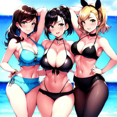 Premium Photo Bikini Styles Anime Girl Cartoon