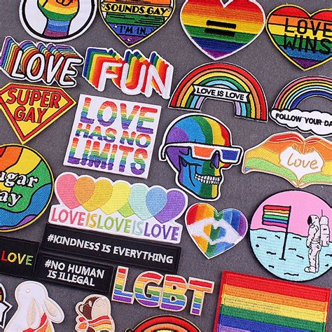 Embroidered Patch Lgbt Patch Pride Gay Patches For Clothing Rainbow Badges Patch Iron On Patches