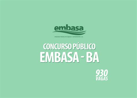 Edital Embasa N Concurso P Blico