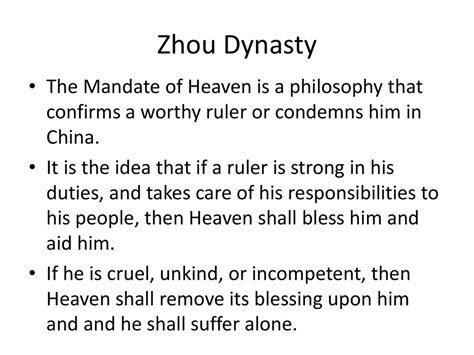 Zhou Dynasty Mandate Of Heaven