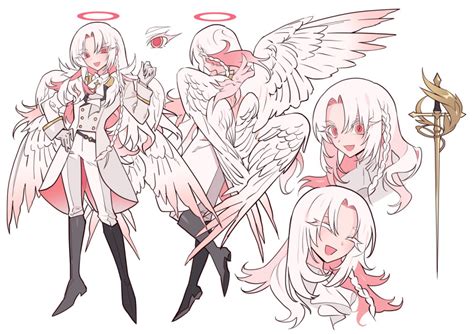 Safebooru 1other D Androgynous Angel Angel Wings Ascot Bangs