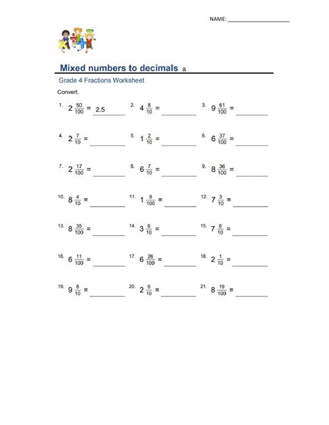 Mixed Number To Decimal Conversion 2 Methods Examples Worksheets