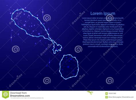 Map Saint Kitts And Nevis From The Contours Network Blue Luminous