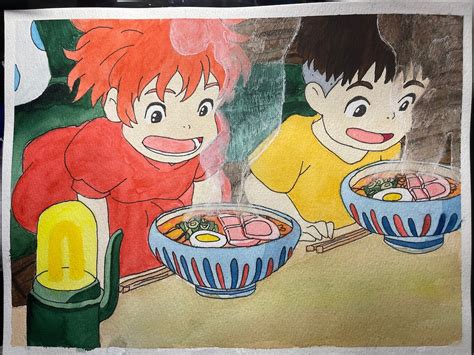 Studio Ghibli Ponyo Watercolor Painting - Etsy