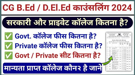 Cg Bed Private College Fees Cg Deled Private College Fees