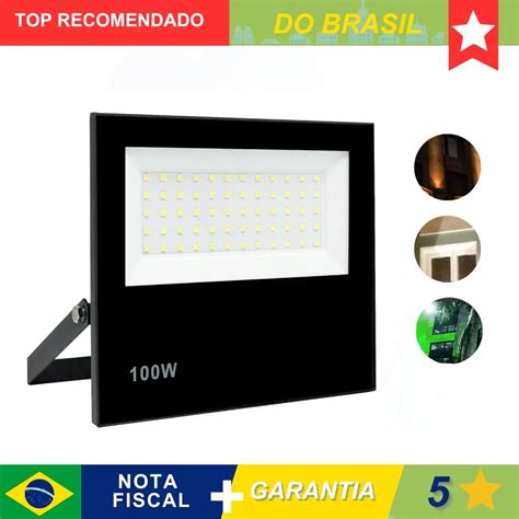 Refletor Led W Holofote Bivolt Prova D Gua Luz Branco Forte