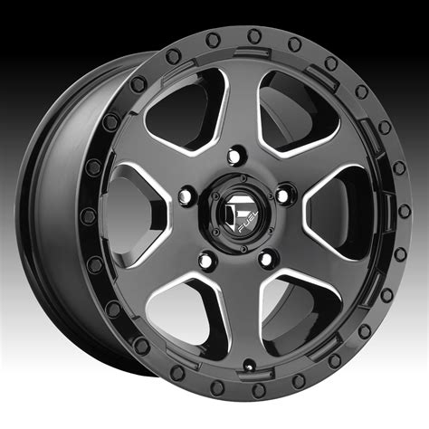 Fuel Ripper D590 Gloss Black Milled Custom Truck Wheels Rims Fuel