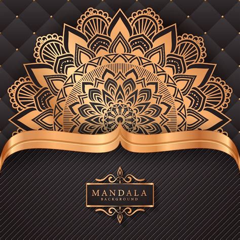 Fundo De Mandala Ornamental De Luxo Na Cor Ouro Vetor Premium