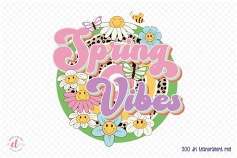 Spring Vibes Retro Spring Sublimation Graphic By Craftlabsvg