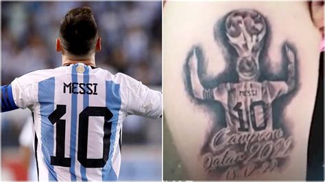 Se hizo un tatuaje de Messi campeón del mundo y en las redes no le