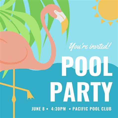 Free printable, customizable pool party invitation templates | Canva