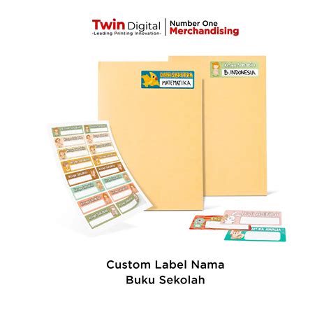 Stiker Label Nama Buku Sekolah Custom Twindigital Id