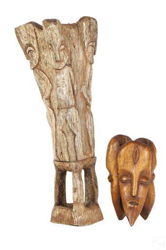 Natural African Bovine Cow Carved Bone Sculptures