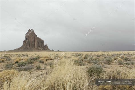 Shiprock Sacred Navajo Landmark — Landscape Copy Space Stock Photo