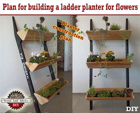 Diy 3 Tier Planter Stand Plans Vertical Ladder Plans Garden Planter Plans Outdoor Planter Diy