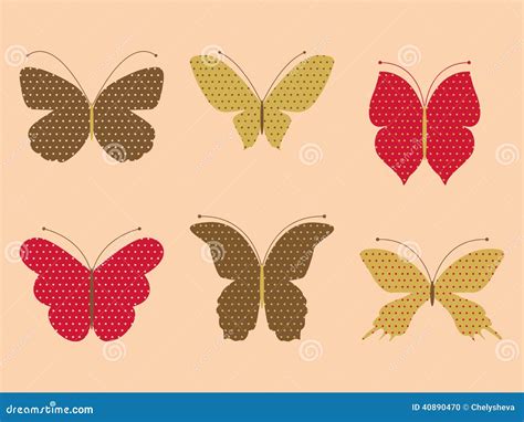 Set Of Butterflies Stock Vector Illustration Of Nature 40890470