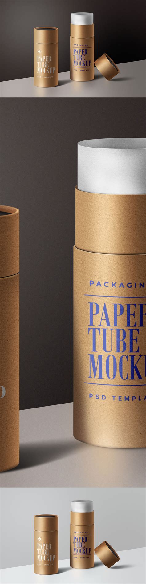 Paper Tube Packaging Mockup Template Graphicsfuel