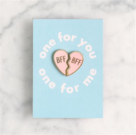 BFF Enamel Pin Hard Enamel Pin Enamel Pin Set Heart Pin Etsy