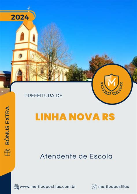 Apostila Atendente de Escola Prefeitura de Linha Nova RS 2024 Mérito