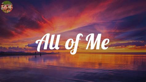 John Legend All Of Me Lyric Video Ed Sheeran Justin Bieber Mix