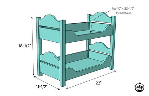 Doll Bunk Bed Plans For Inch Dolls Dollar Poster