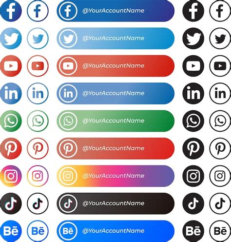 Premium Vector Social Media Logo Collection Set Of Most Popular Social Media Icons Facebook