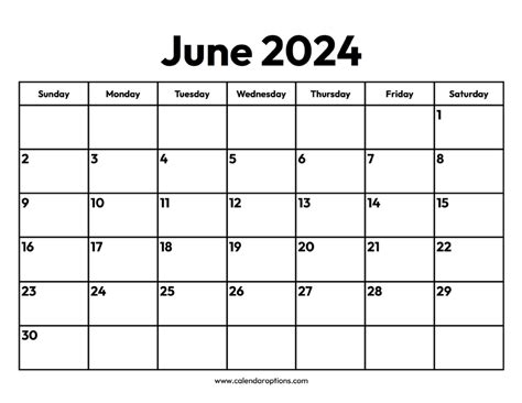 June Calendar Free Printable Calendar Off