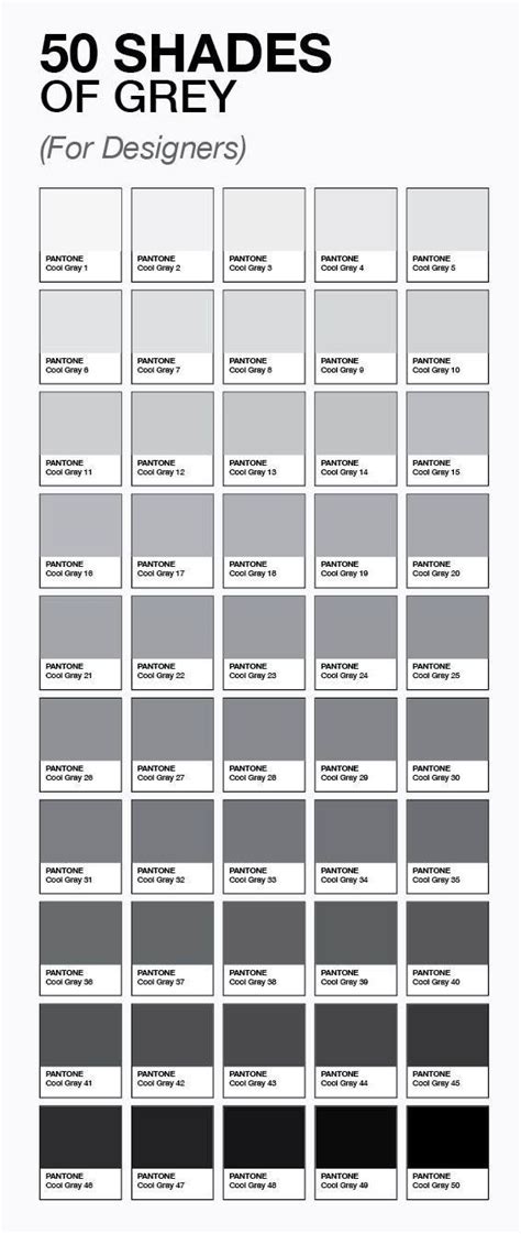 The True 50 Shades Of Grey For Designers 50 Sfumature Di Grigio Pantone 50 Sfumature