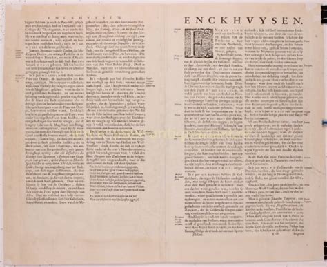 Oude Kaart Enkhuizen 17e Eeuw Gravure Blaeu Geschiedenis