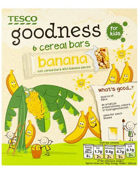 Tesco Goodness Banana Cereal Bar 6x21g