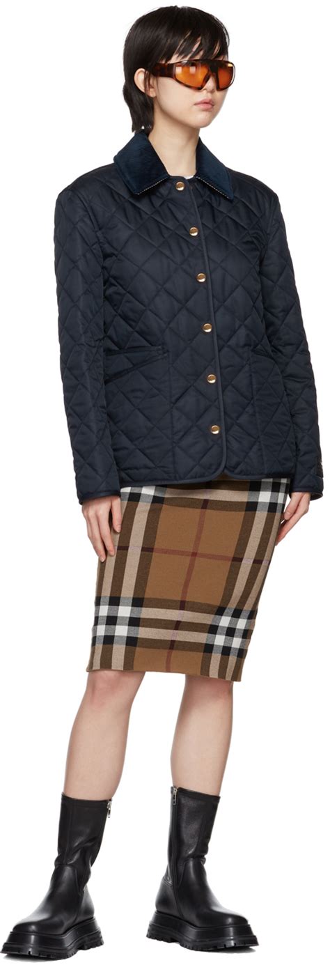 Burberry Navy Diamond Quilted Jacket Burberry