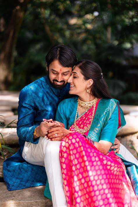 Intimate Tamil Wedding With The Bride In An Electric Blue Silk Saree ...