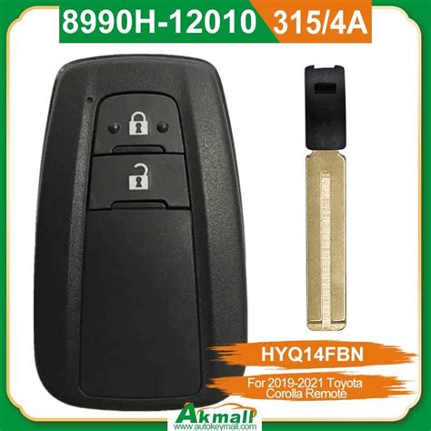 Hyq14fbn 2bt Smart Remote Car Key 315MHz For 2019 2021 Toyota Corolla