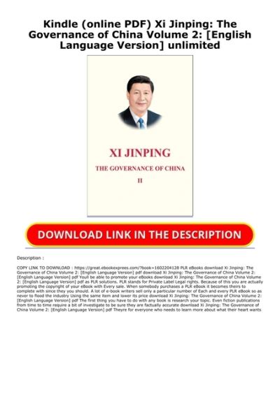 Kindle Online Pdf Xi Jinping The Governance Of China Volume