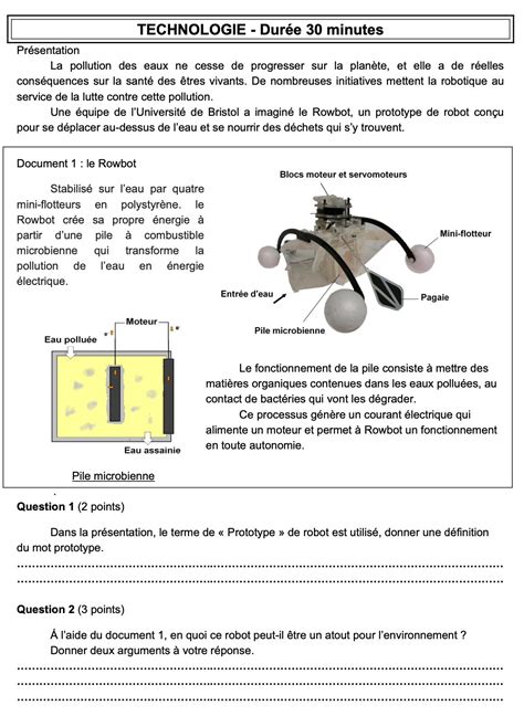 Sujets Du Dnb Technologie Sciences Industrielles De Ling Nieur De