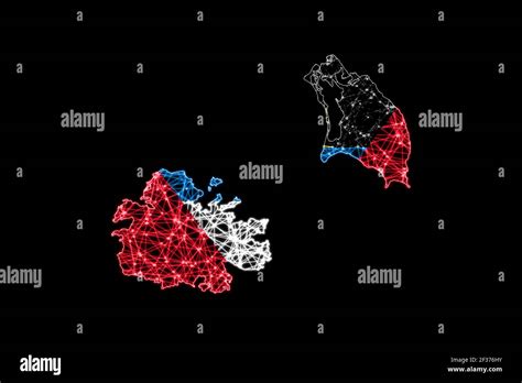 Map Of Antigua And Barbuda Polygonal Mesh Line Map Flag Map Hi Res