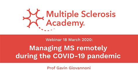 Prof Gavin Giovannoni Managing Ms Remotely During The Covid 19