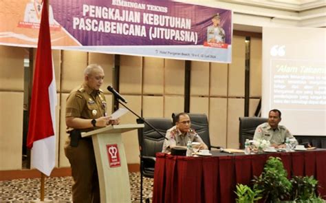 Pj Wali Kota Padang Buka Bimtek Pengkajian Kebutuhan Dan Rencana Pasca