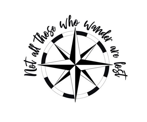 Car Decal Compass Rose Not All Those Who Wander Are Etsy