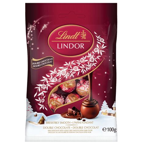 Lindt Lindor Double Chocolate Mini Balls 100 Gram Bag Christmas