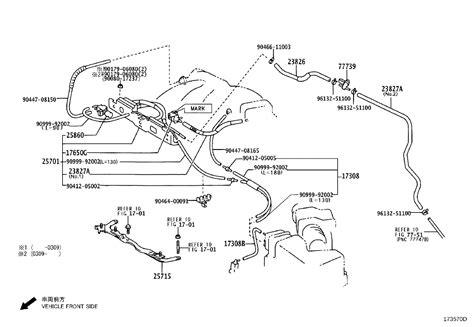 Toyota Sienna Evaporative Emissions System Lines Hose Vacuum For Idle Up 173080p030