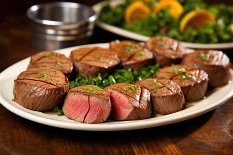 Premium AI Image | Filet mignon sliced into medallions ready to serve