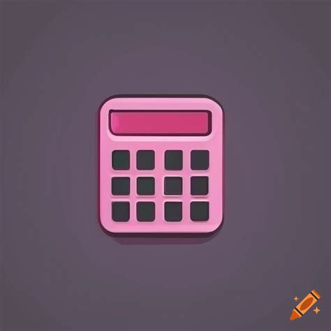 Pink Minimalistic Calculator Icon On Black Background On Craiyon