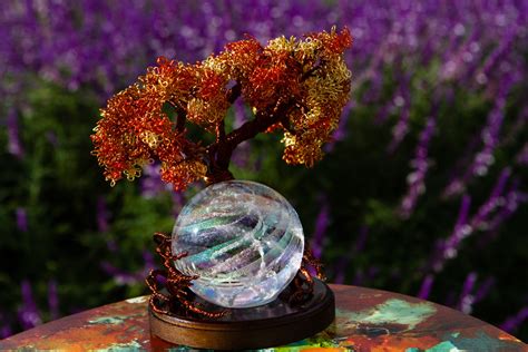 Autumn Sunshine Tree Of Life With Dichroic Orb By Tyler 469 00 Ashes In Glass