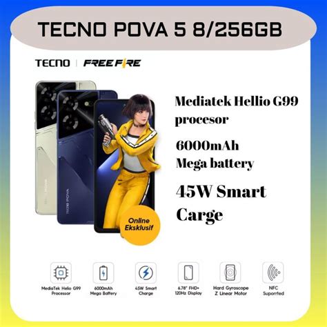 Tecno pova 5 8+8 256GB Garansi resmi tecno | Lazada Indonesia